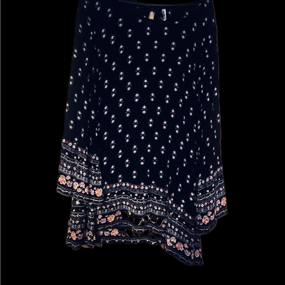 Live 4 Truth Black Asymmetrical Skirt with White and Pink Accents